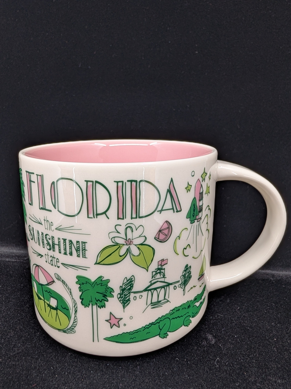 Starbucks Florida Ceramic Mug w/Pink Interior From 2018 Been There Series